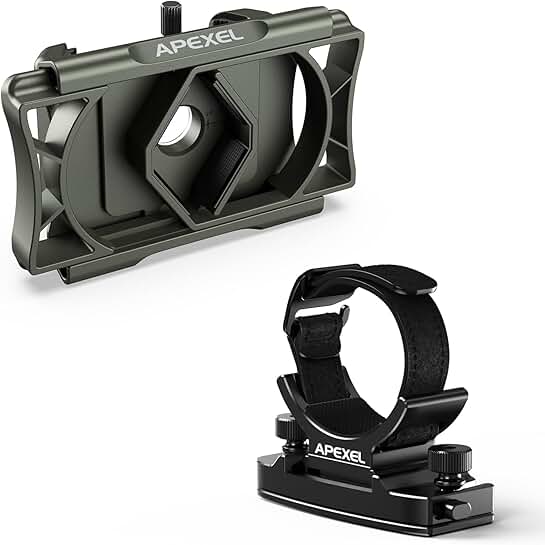 360° Telescope Phone Adapter and Aluminum Binoculars Clip