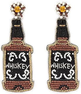 Beaded Bourbon Whiskey Post Earrings