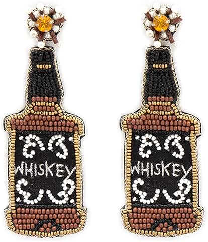 Beaded Bourbon Whiskey Post Earrings