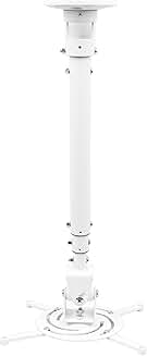 Adjustable Full Motion Ceiling Projector Mount in White