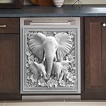 White Elephant Dishwasher Magnet Cover, 23" x 26"
