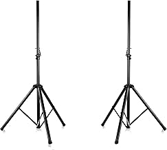 Dual PA DJ Tripod Speaker Stand Kit with Adjustable Height