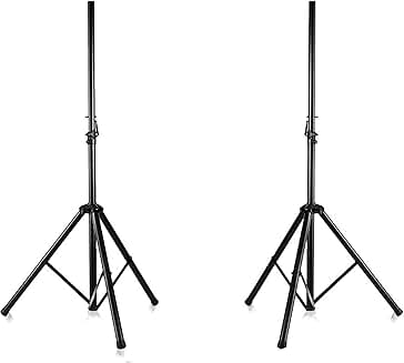 Dual PA DJ Tripod Speaker Stand Kit with Adjustable Height