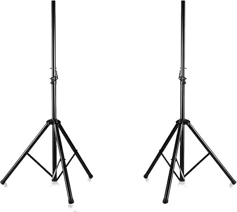 Dual PA DJ Tripod Speaker Stand Kit with Adjustable Height