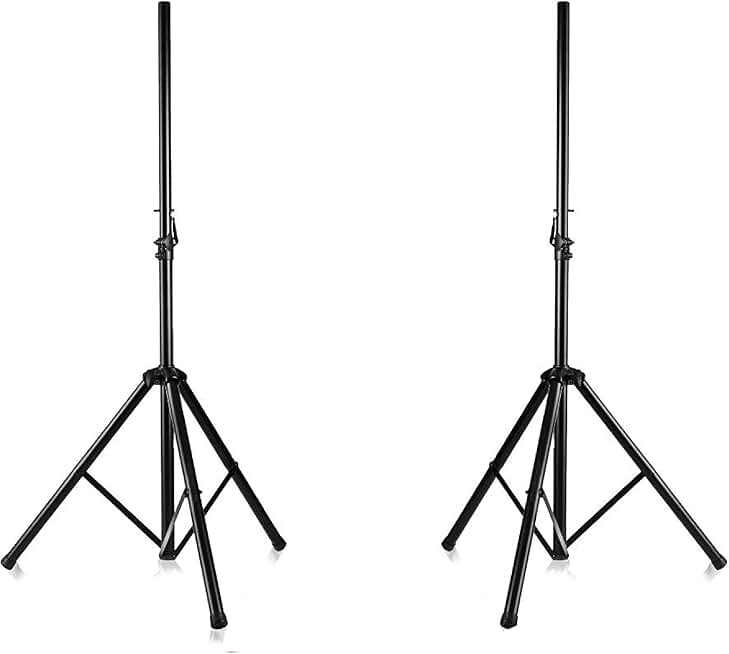 Dual PA DJ Tripod Speaker Stand Kit with Adjustable Height