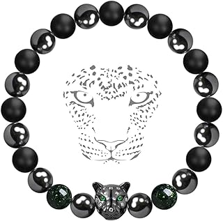 Black Panther Hematite and Onyx Crystal Healing Bracelet