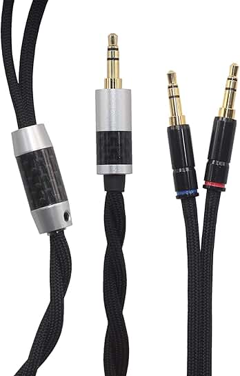 Upgrade Audio Cable for Headphones, 4.9ft, 3.5mm TRS to Dual 3.5mm