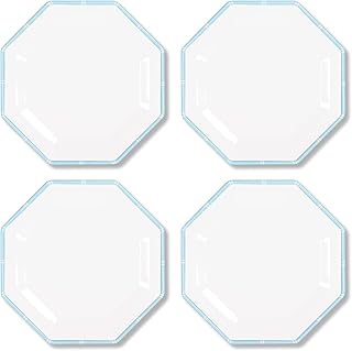 Set of 4 Blue Melamine Dinner Plates