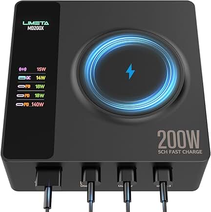 200W USB C Desktop Charger with Wireless Charging