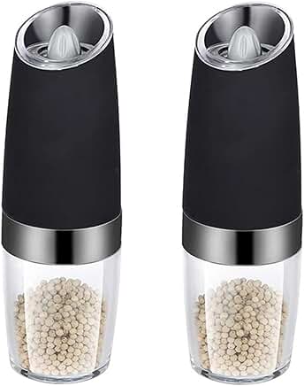 Refillable Electric Pepper and Salt Grinder Set