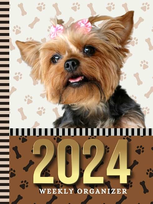 2024 Weekly Organizer with Paw Print Cover