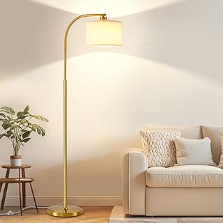 Tall 65-inch Dimmable Floor Lamp with Fabric Shade