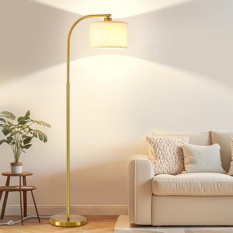 Tall 65-inch Dimmable Floor Lamp with Fabric Shade