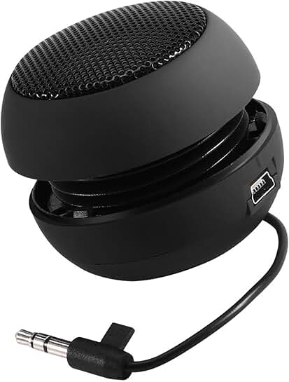 Small portable 3.5mm speaker with built-in battery