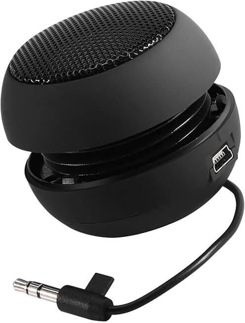 Small portable 3.5mm speaker with built-in battery