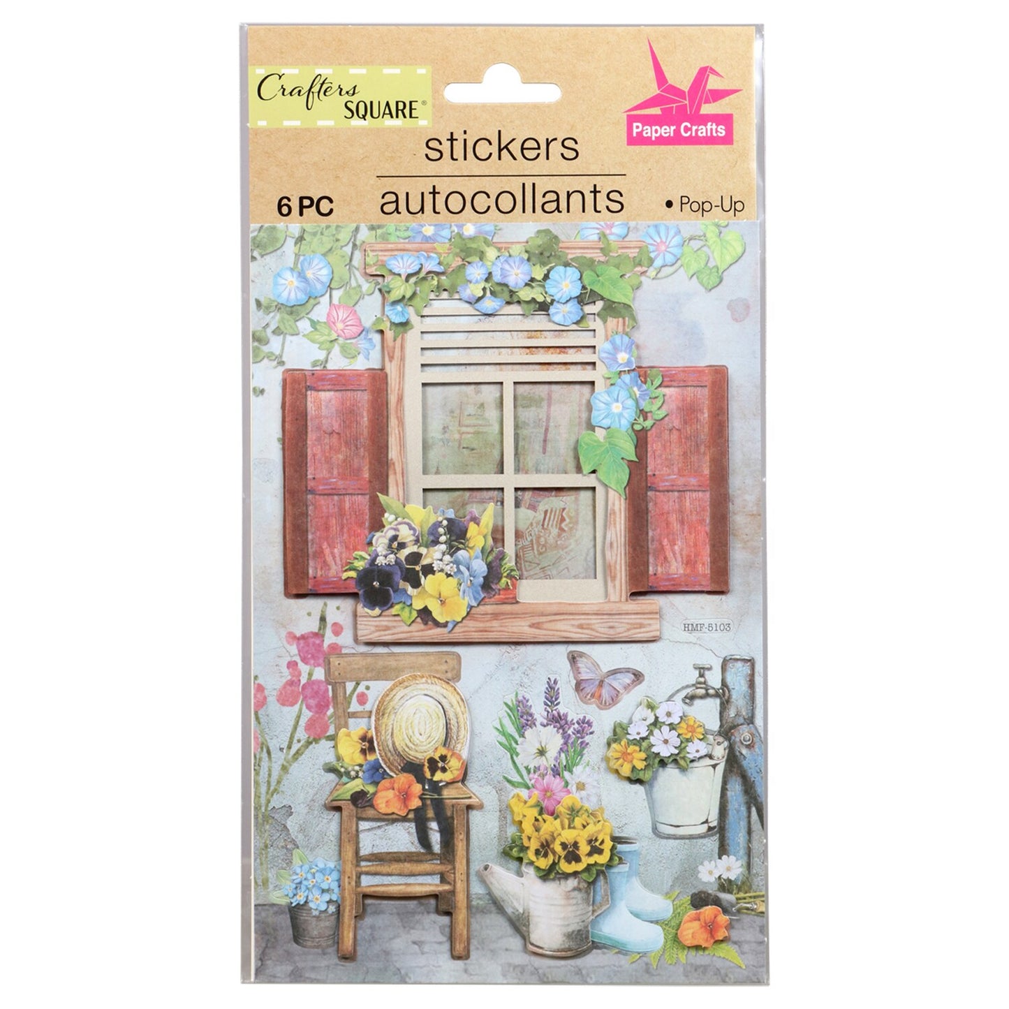 Crafter's Square Floral Handmade Window Stickers (Pack of 36)