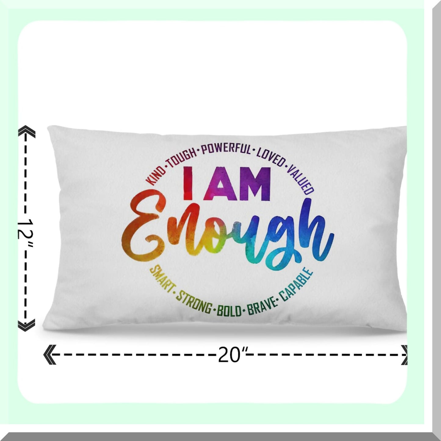 Empowerment Essence Pillow Covers - 12x20, Inspiring Gifts for Women & Teenage Girls, Encouraging & Motivational Decor, Positive Vibes Pillow Cover