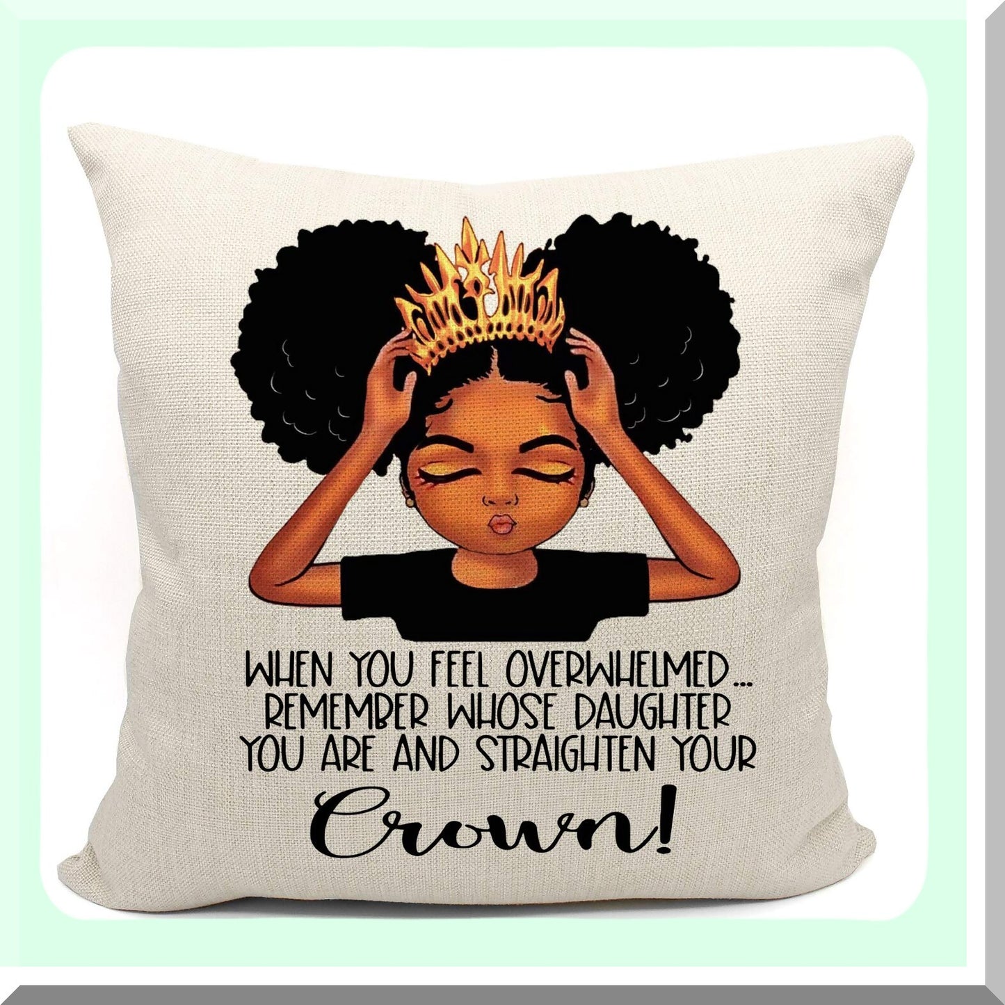 Melanin Magic Pillow Covers - 18x18, Black Girl Gifts, Birthday Gifts for Daughter, African American Home Decor, Black Women Empowerment