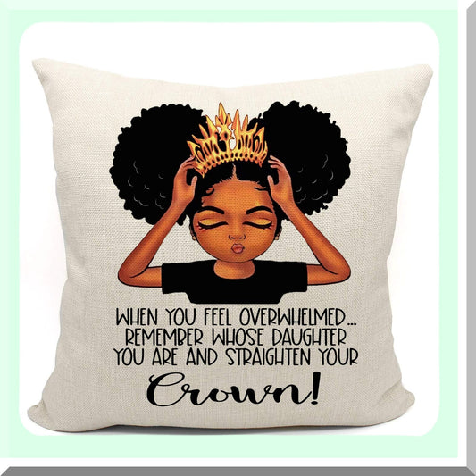Melanin Magic Pillow Covers - 18x18, Black Girl Gifts, Birthday Gifts for Daughter, African American Home Decor, Black Women Empowerment