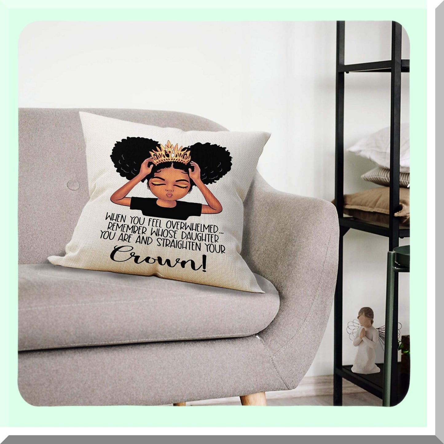Melanin Magic Pillow Covers - 18x18, Black Girl Gifts, Birthday Gifts for Daughter, African American Home Decor, Black Women Empowerment