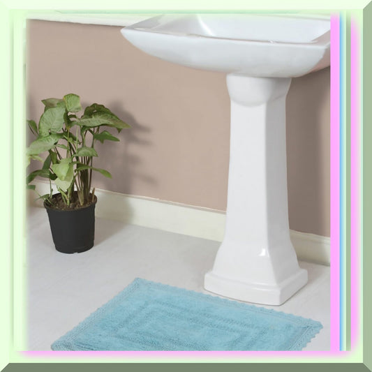 Reversible Cotton Bathmat 17"x24" Aqua