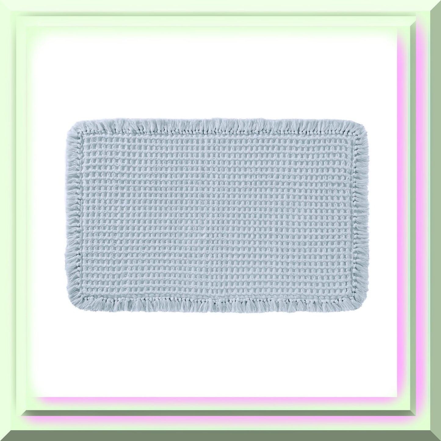 Cotton Waffle Bath Rug 21x34 Seafoam