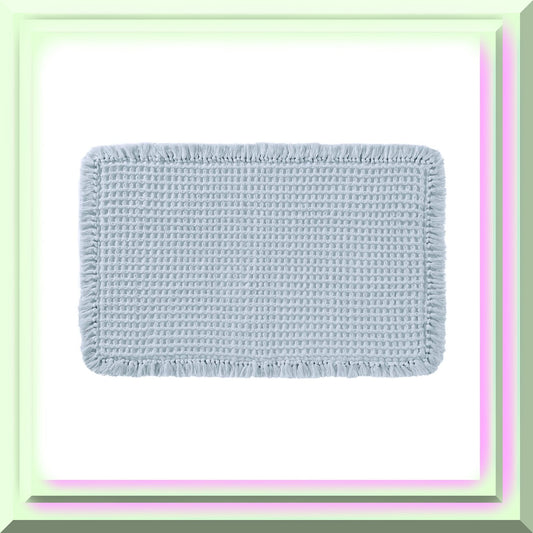 Cotton Waffle Bath Rug 21x34 Seafoam