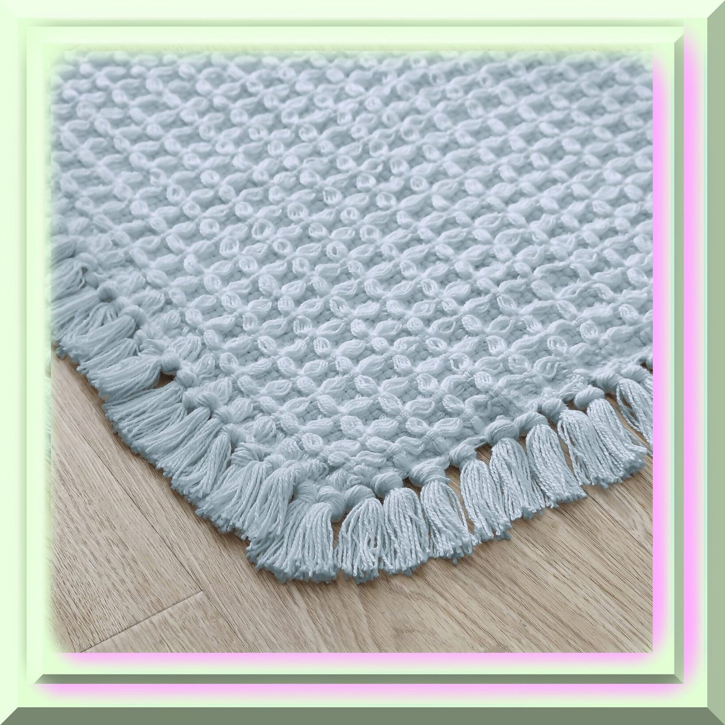 Cotton Waffle Bath Rug 21x34 Seafoam