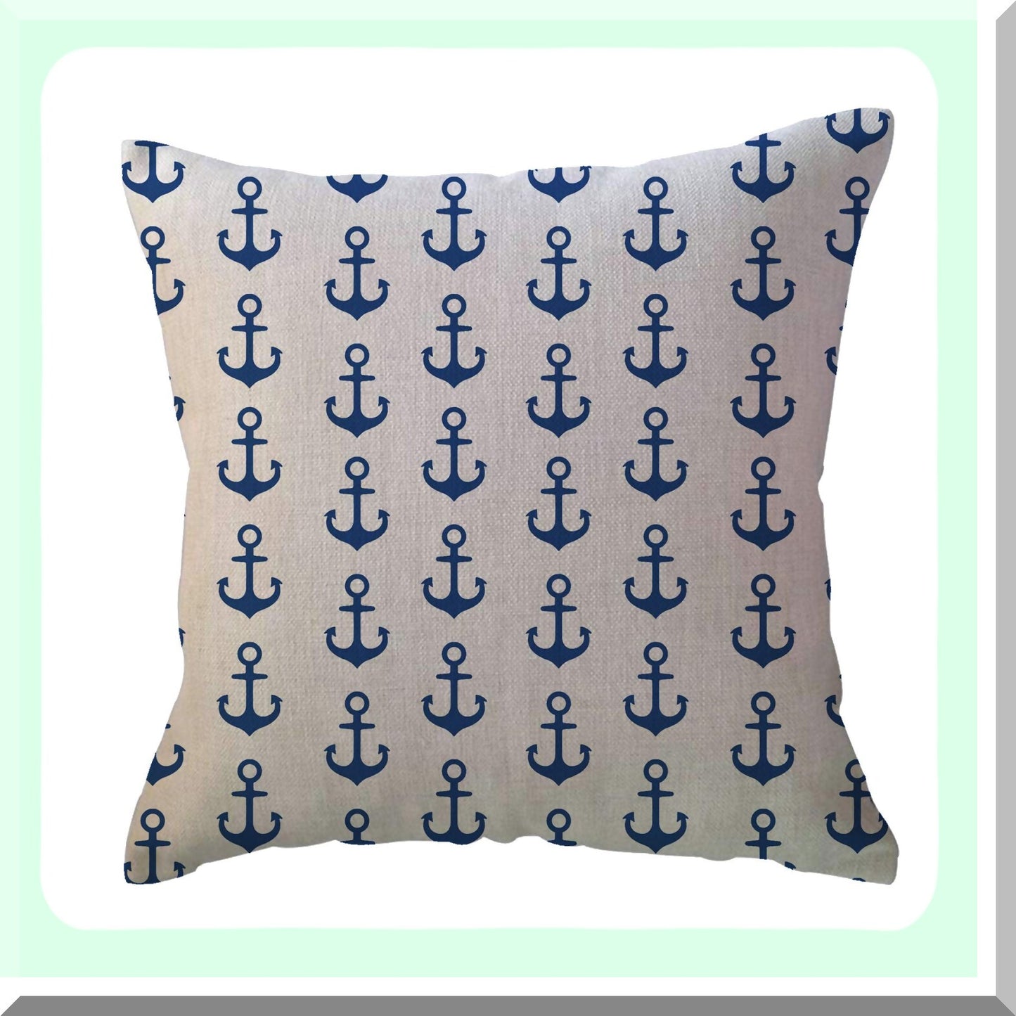 Nautical Navy Blue Beach House Pillow Covers - Set of 4 Decorative Throw Pillowcases for Sofa Bed Couch - Sailing Decor 18x18