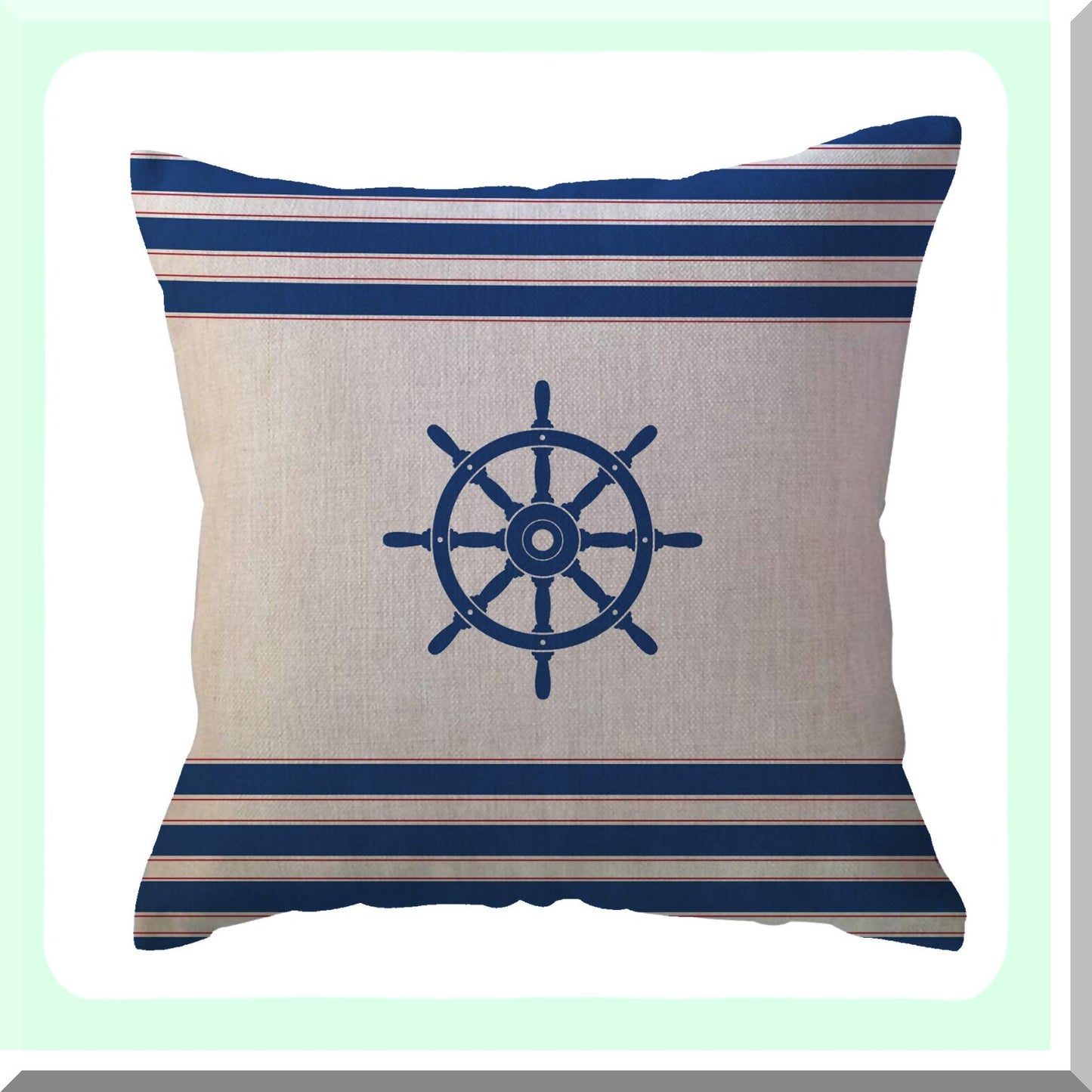 Nautical Navy Blue Beach House Pillow Covers - Set of 4 Decorative Throw Pillowcases for Sofa Bed Couch - Sailing Decor 18x18