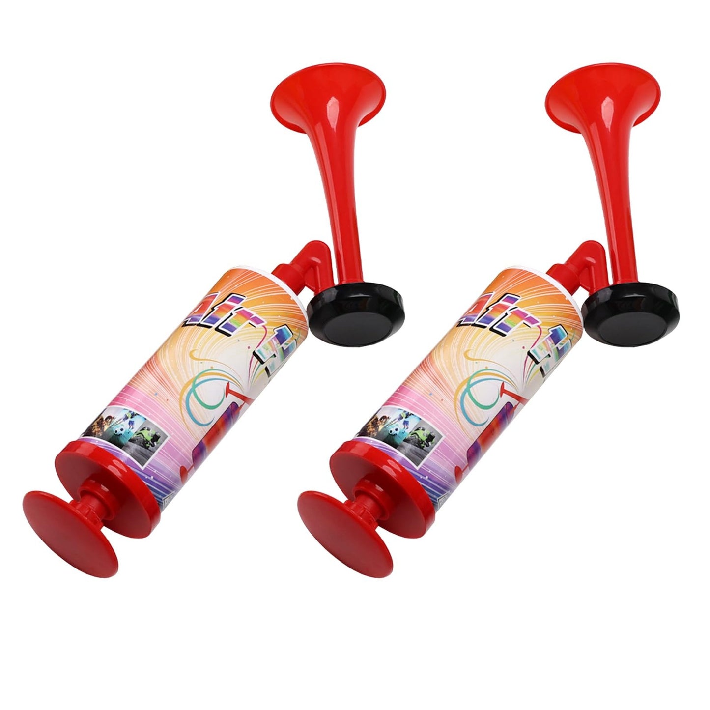 CheerBlast Handheld Air Horn - 2 Pack Football Party Noisemakers for Kids and Fans - Mini Trumpet Pump Horn for Cheerleading Events
