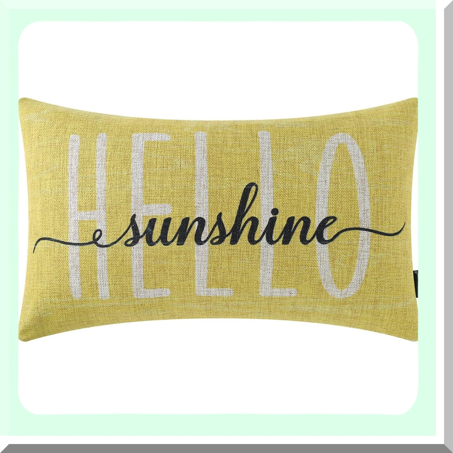 Sunshine Summer Linen Pillow Cover - Yellow Rectangular Cushion Case for Sofa Couch - 12x20 inches Decorative PL897TR