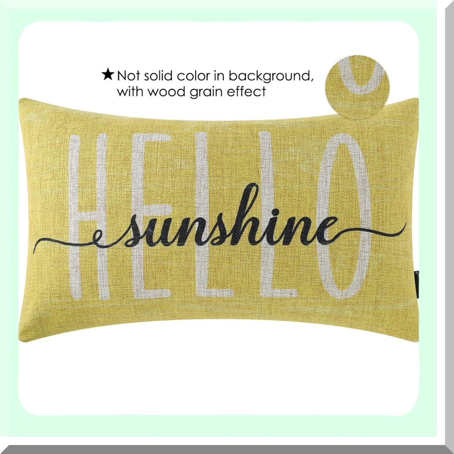 Sunshine Summer Linen Pillow Cover - Yellow Rectangular Cushion Case for Sofa Couch - 12x20 inches Decorative PL897TR