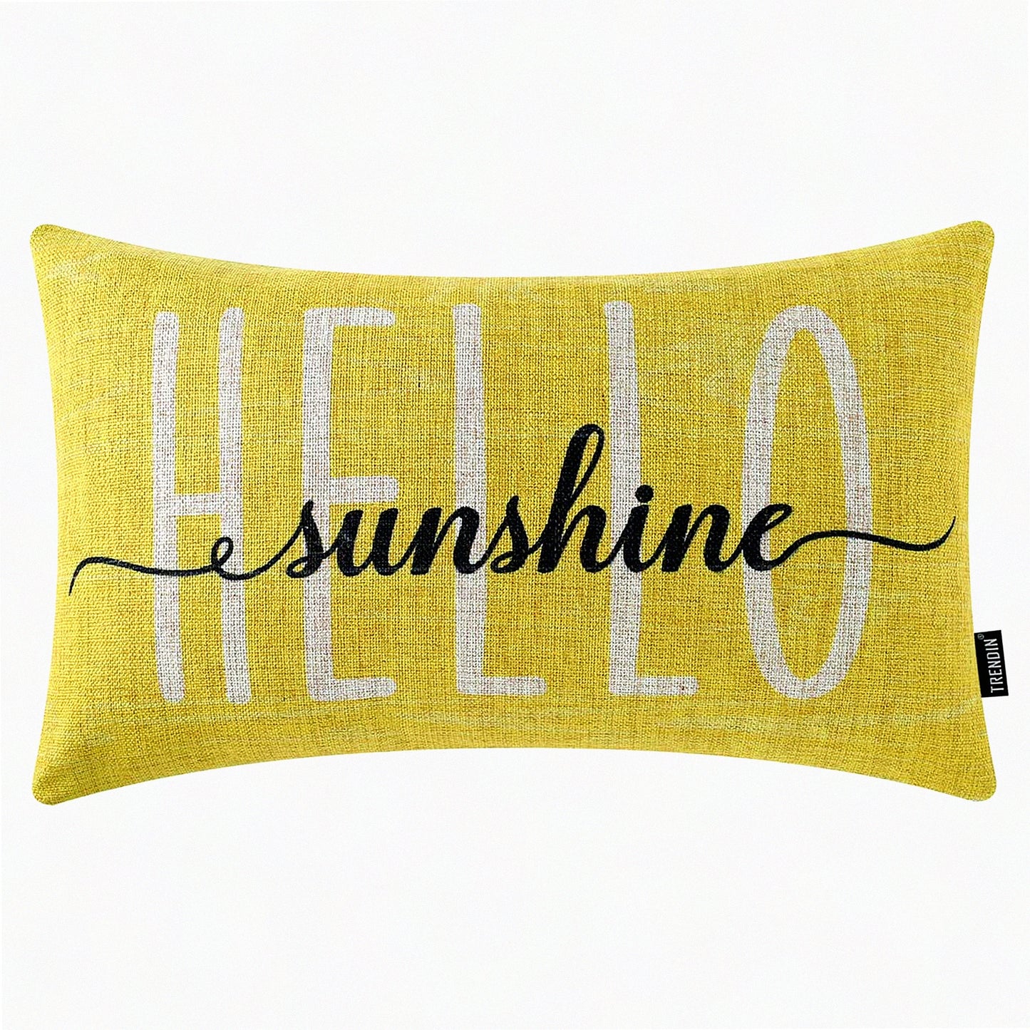Sunshine Summer Linen Pillow Cover - Yellow Rectangular Cushion Case for Sofa Couch - 12x20 inches Decorative PL897TR