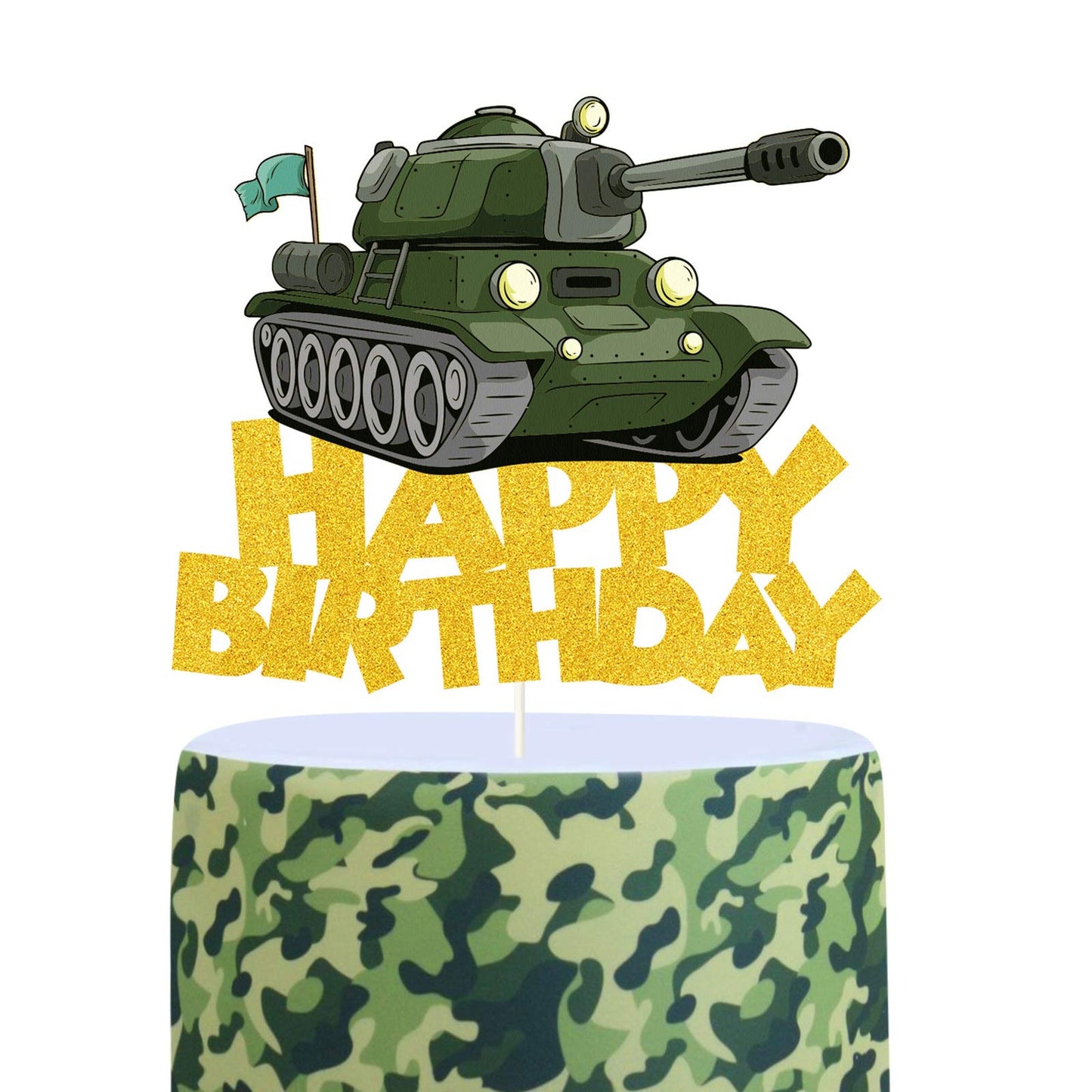 Military Tank Birthday Cake Topper for Kids