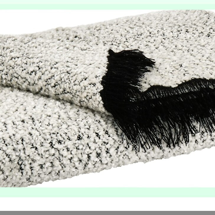 Seaside Elegance Reversible Throw - Black & White Coastal Design