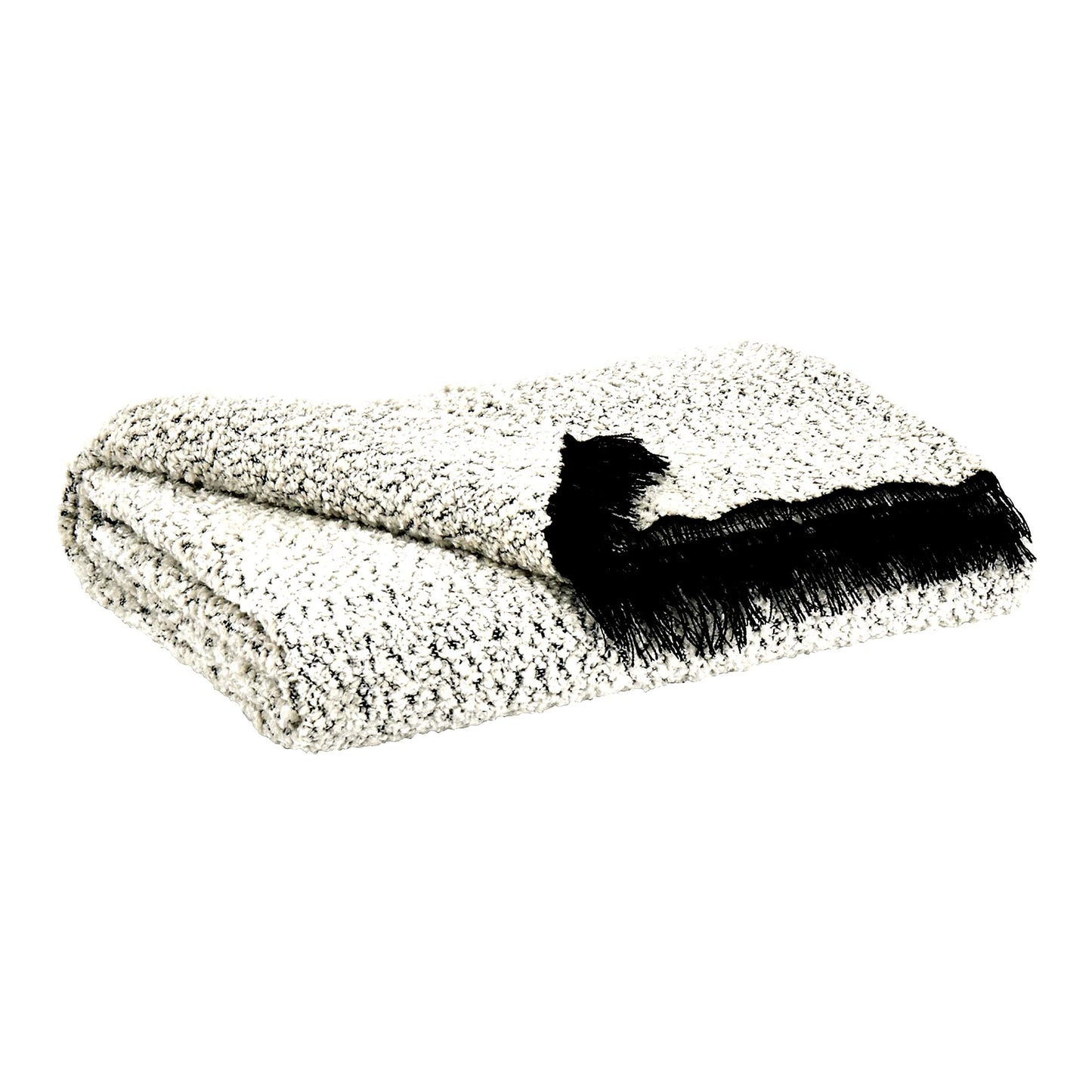 Seaside Elegance Reversible Throw - Black & White Coastal Design