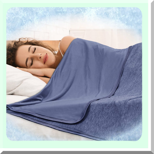 CoolComfort Lightweight Summer Blanket - Ultimate Cooling Solution for Hot Sleepers, Night Sweats Relief, Perfect for Adults, Kids, and Babies, Navy, 50x60 inch