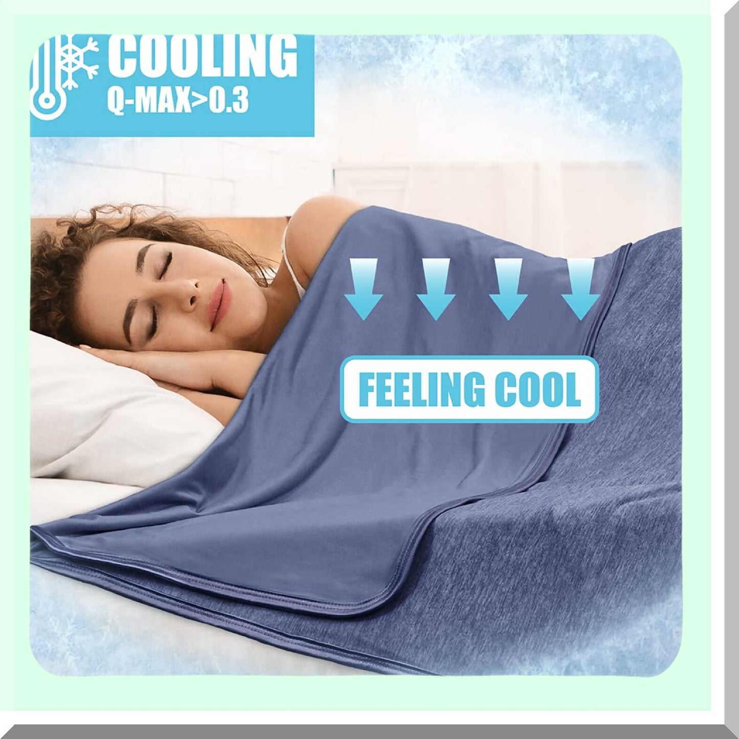 CoolComfort Lightweight Summer Blanket - Ultimate Cooling Solution for Hot Sleepers, Night Sweats Relief, Perfect for Adults, Kids, and Babies, Navy, 50x60 inch