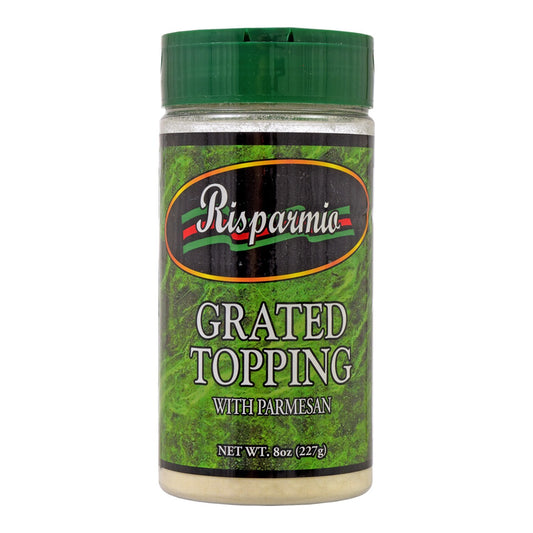 Risparmio Grated Topping with Parmesan, 8 oz. Containers (Pack of 12)