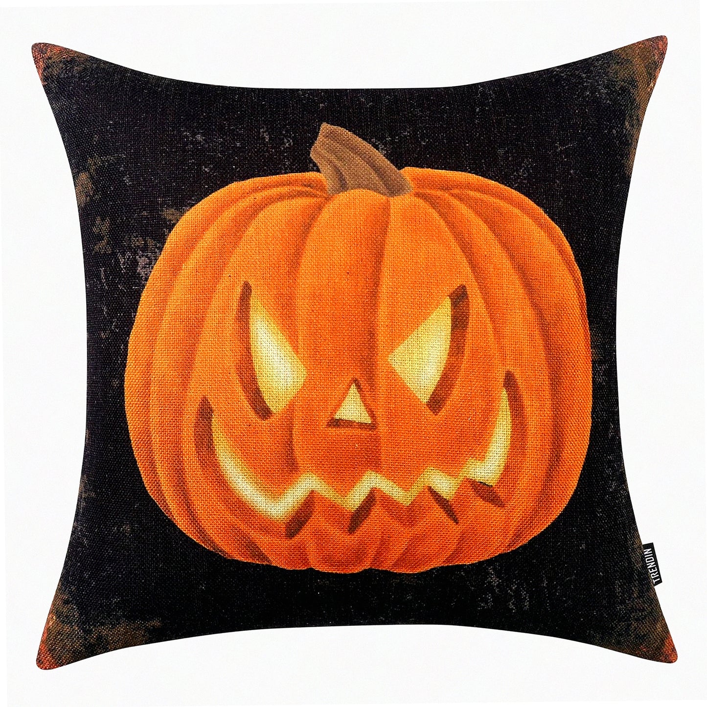 Halloween Square Linen Pillow Cover - Pumpkin Ghost Cushion Case for Couch Sofa Decorations - 18X18 PL1091TR