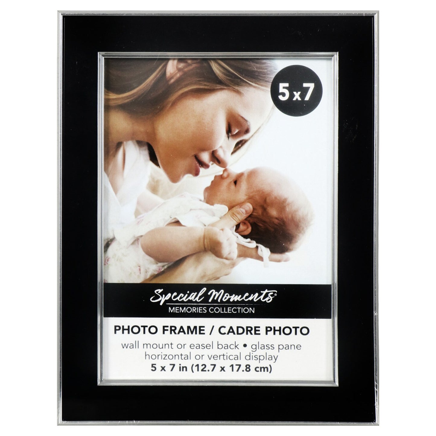 Special Black Picture Frames with Double Silver Trim, 5x7 in. (Pack of 12)