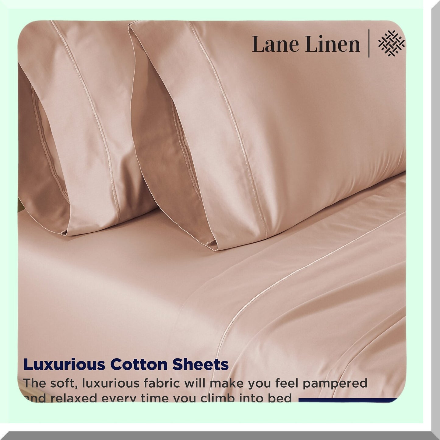Luxury Cotton Cooling Pillowcase Set - 600 Thread Count Queen Size (20" X 30") - Hotel Collection Breathable Pillow Cases - Sepia Rose - Machine Washable - Pack of 2