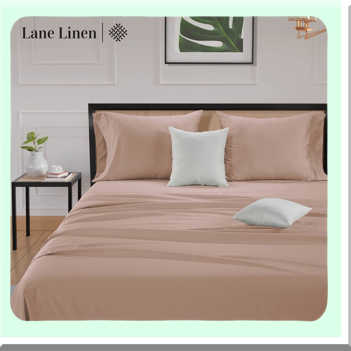 Luxury Cotton Cooling Pillowcase Set - 600 Thread Count Queen Size (20" X 30") - Hotel Collection Breathable Pillow Cases - Sepia Rose - Machine Washable - Pack of 2