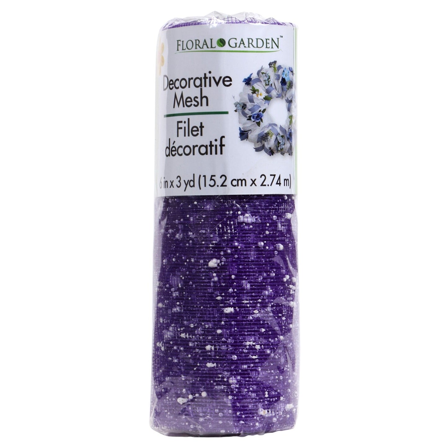 Floral Garden Deco Mesh with Glitter, 6-in x 3 yds. (Pack of 21)