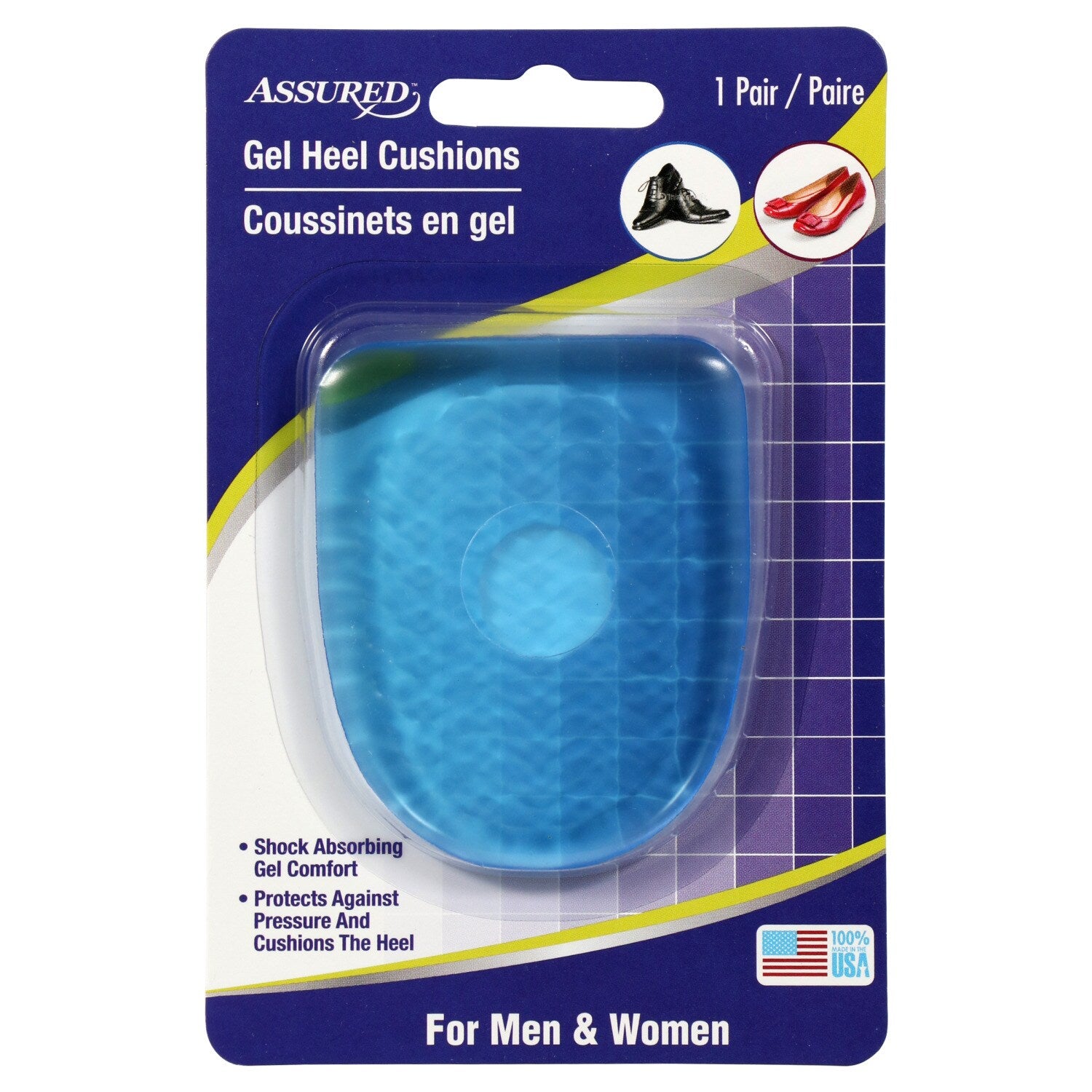 Assured Gel Heel Cushions For Shoes, (Pack of 24)