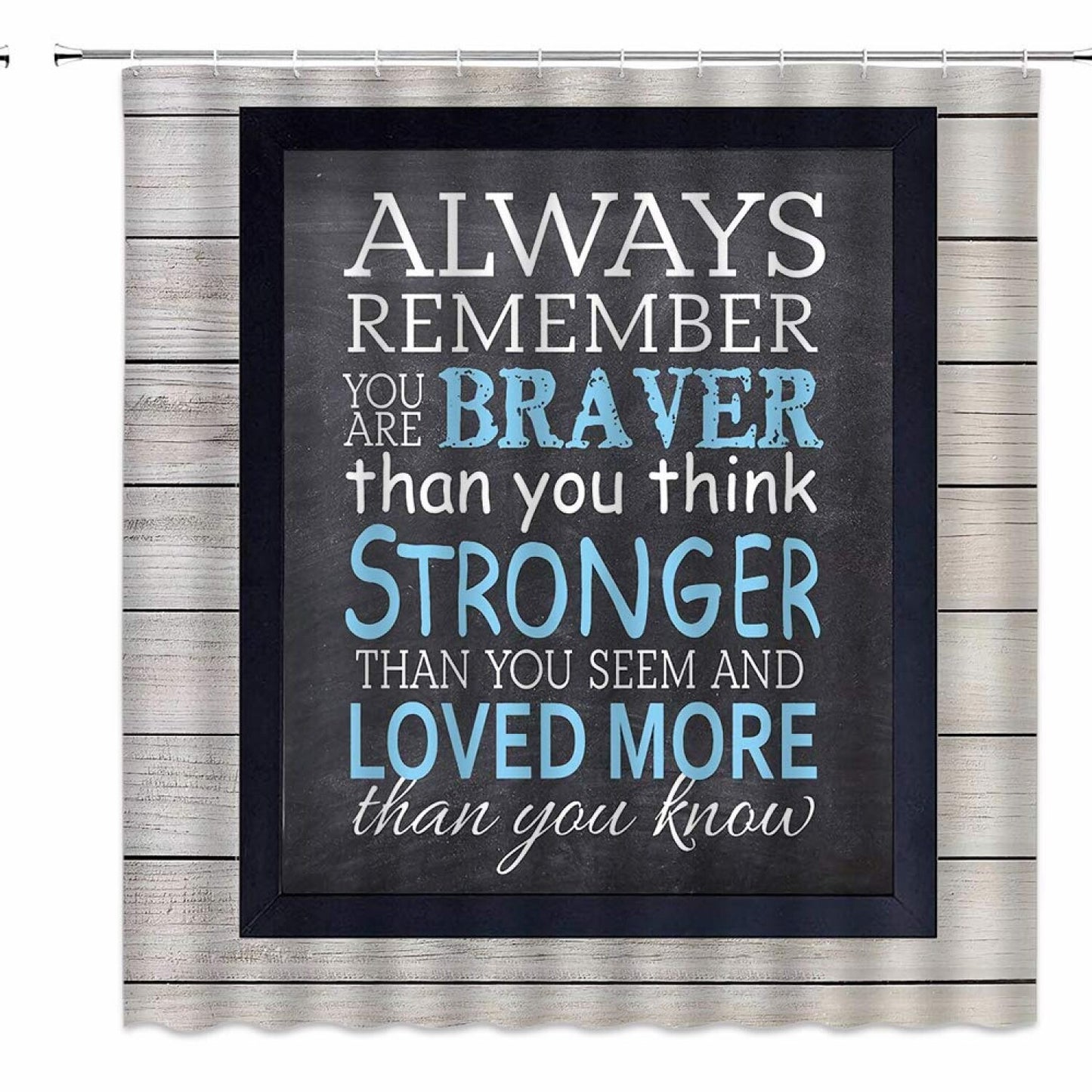 Motivational Quotes Shower Curtain 71x71 inches with Hooks