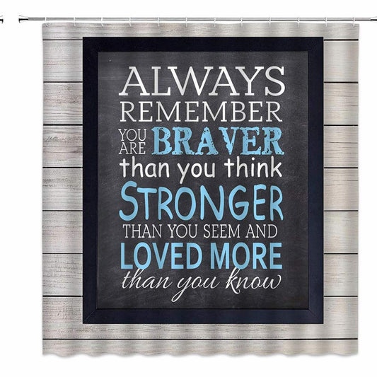 Motivational Quotes Shower Curtain 71x71 inches with Hooks