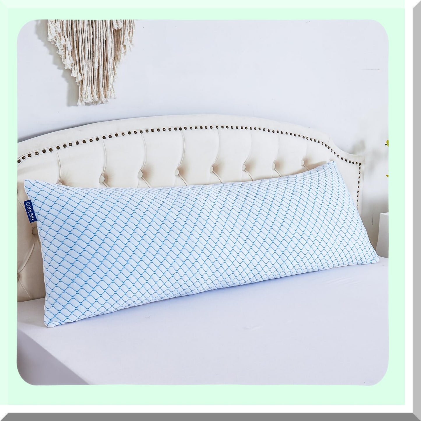 CoolDream Memory Foam Cooling Body Pillow - Adjustable Long Bed Pillow for Side/Back Sleepers & Pregnancy Support - Shredded Memory Foam for Adults