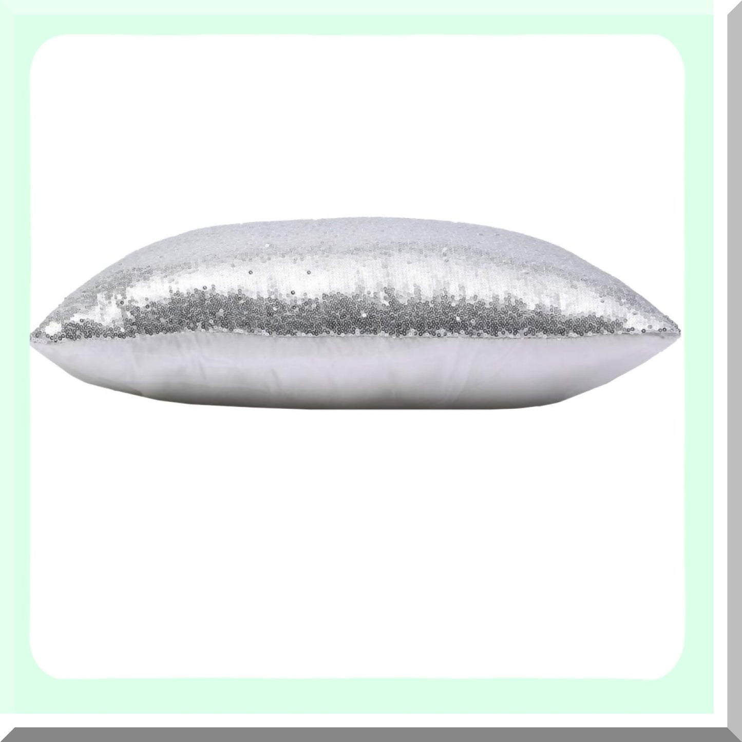 Sequin Silver Sparkle Pillowcase - 12x20in Decorative Cushion Cover for Couch, Bed, Living Room - Shiny Glam Home Decor Accent - 1PCS